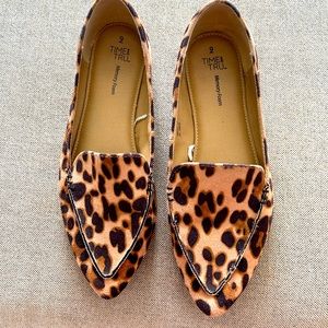 Leopard Print micro suede loafers women’s size 9 Time and True brand